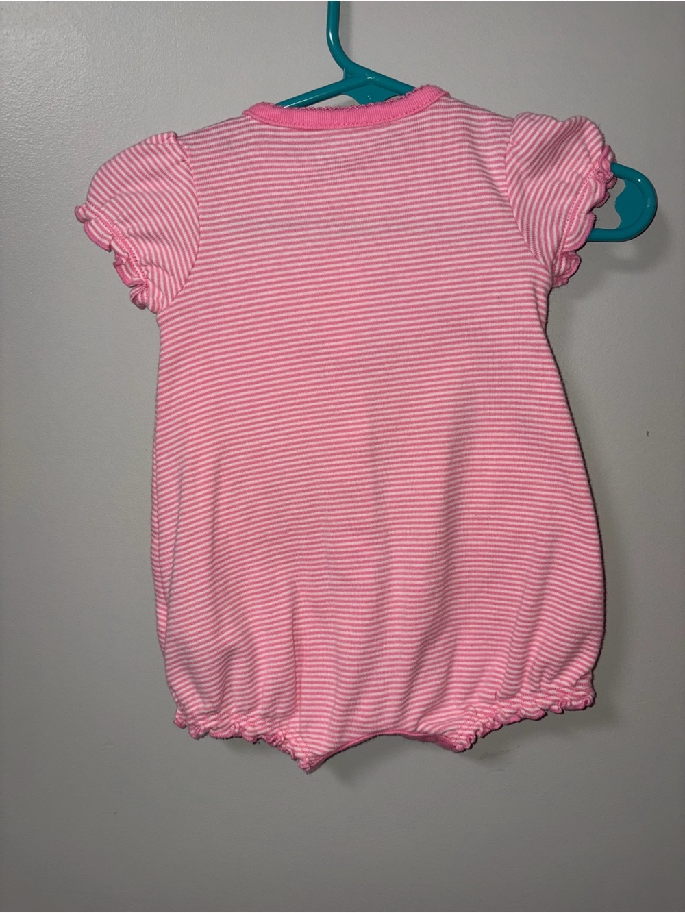 Simple Joys by Carters Pink Striped Romper Dragonfly Embroidery Girls 0-3M - Picture 2 of 2
